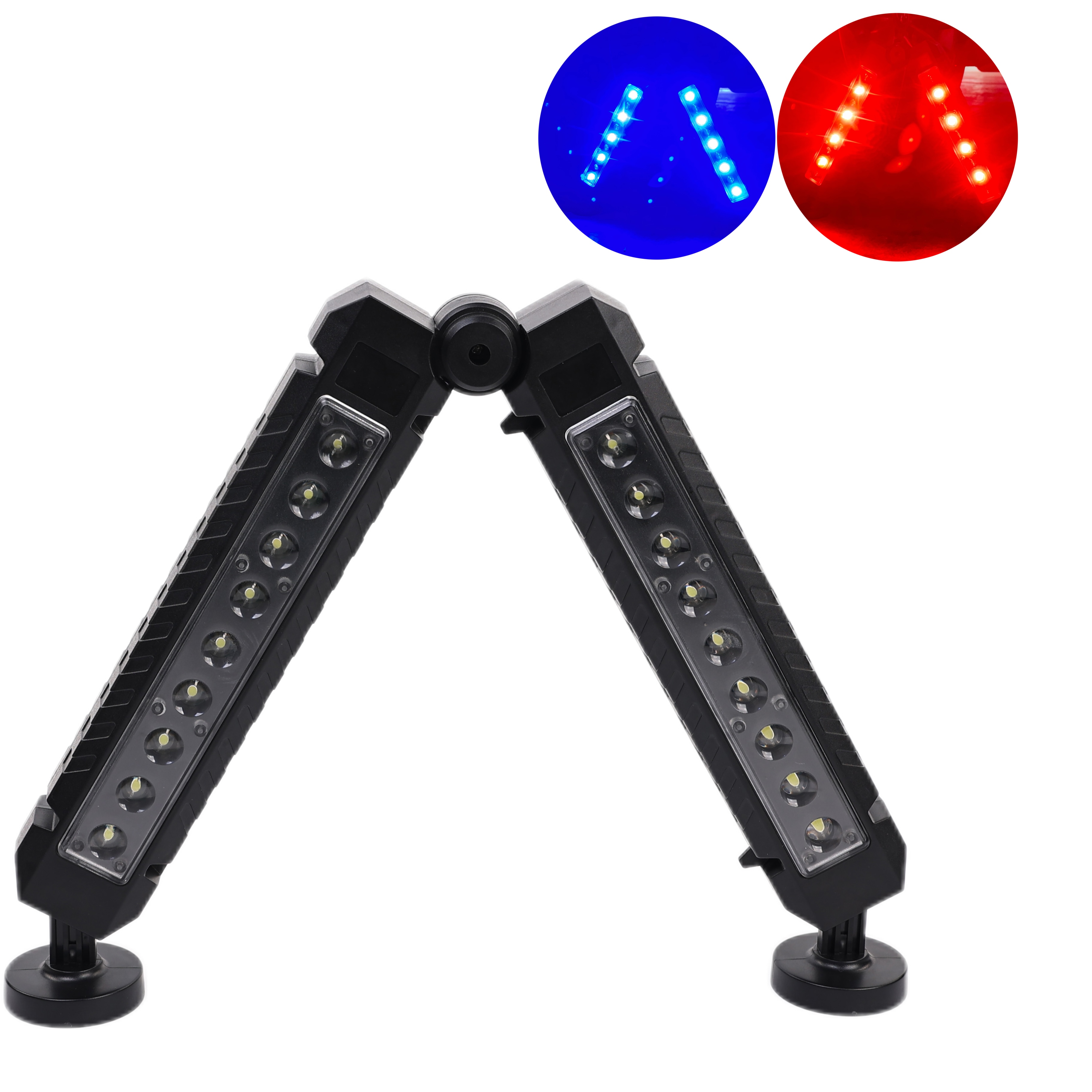 Foldable Rechargeable LED Work Light with Amber Warning Light