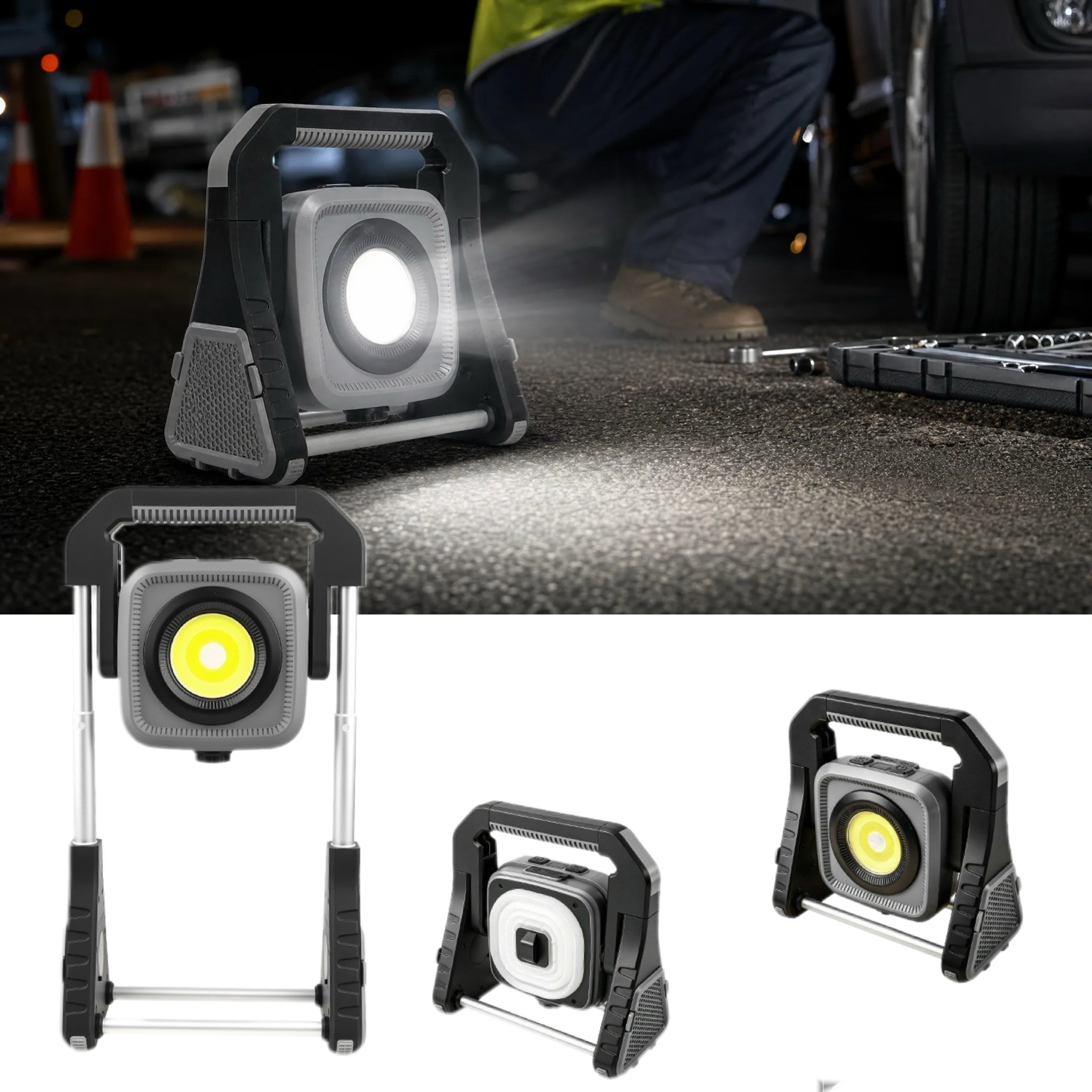 Rechargeable Telescopic RGB COB LED Work Light