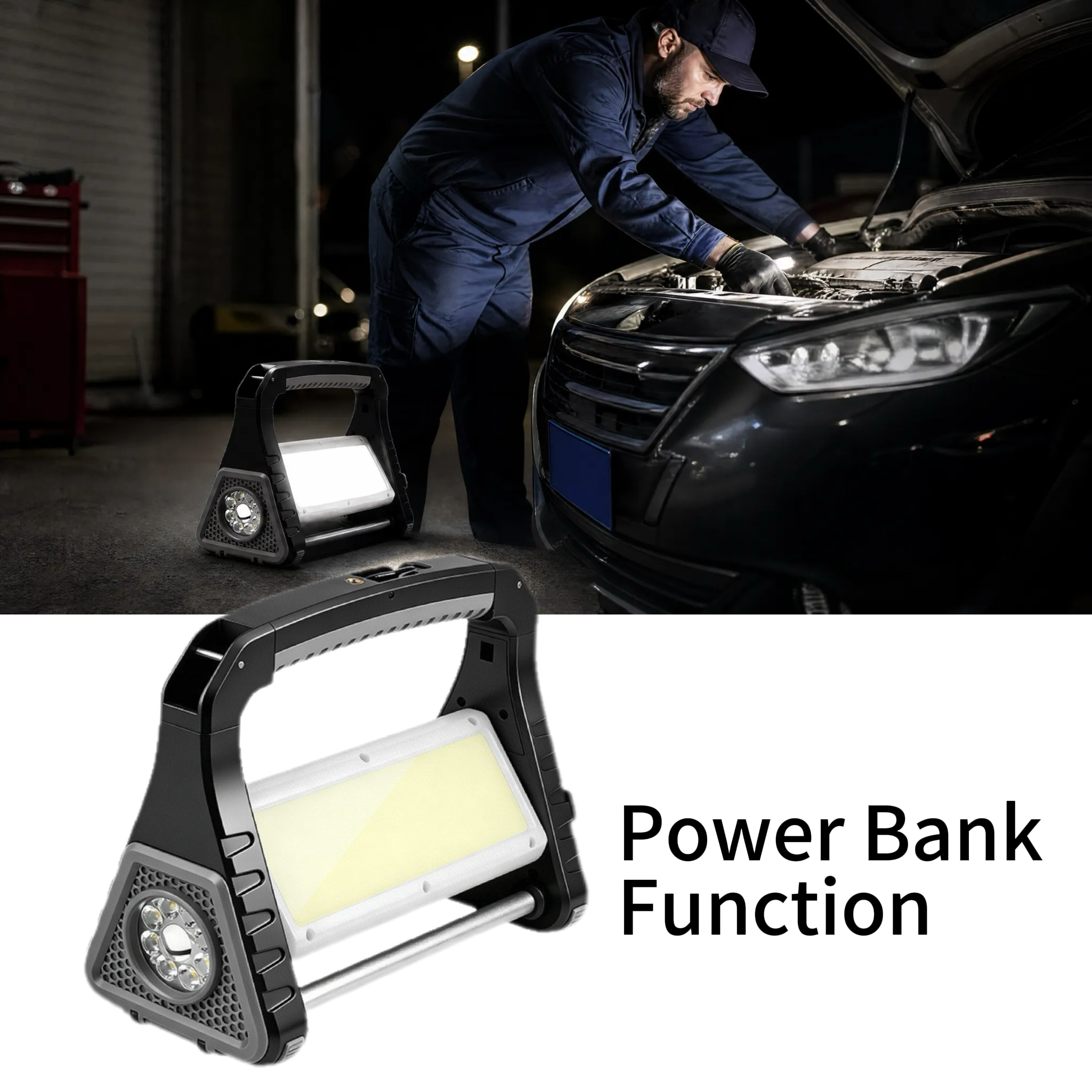 Rechargeable Laser COB LED Work Light with Power Bank